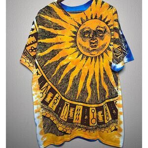 🌞 Liquid Blue 🌛 “Sun & Moon” Double-Sided Graphic Tee – Size XL